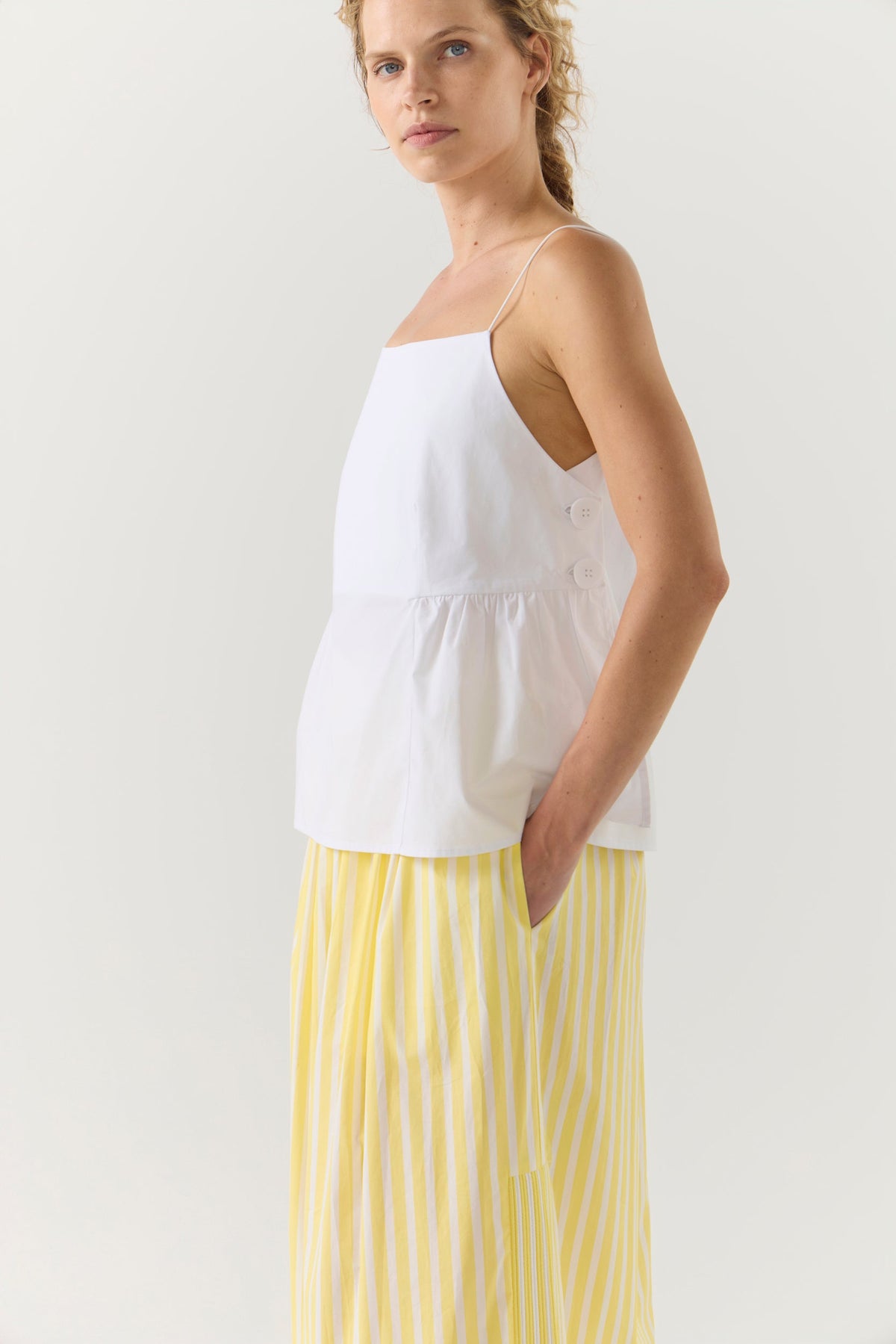 Foemina | Brooke Skirt | Lemon Stripe Poplin
