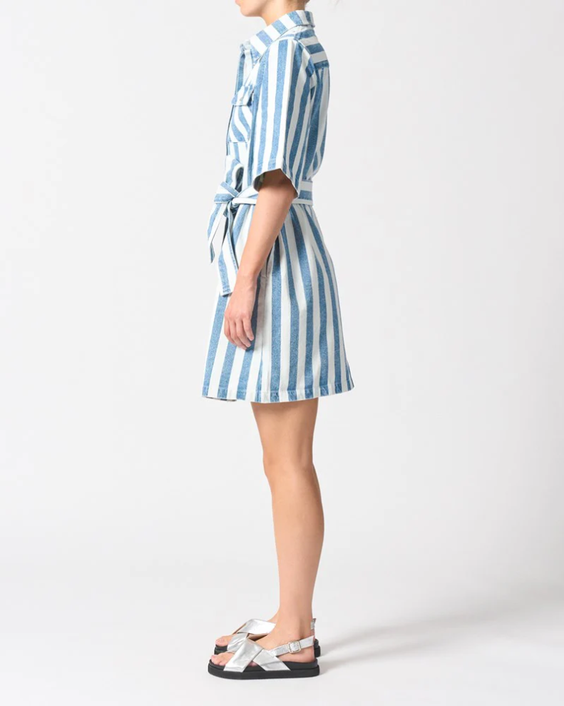 Walnut | Mayfair Dress | Denim Stripe