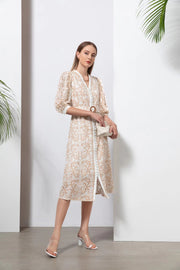 GDS | Naomi V Neck Long Dress | Beige