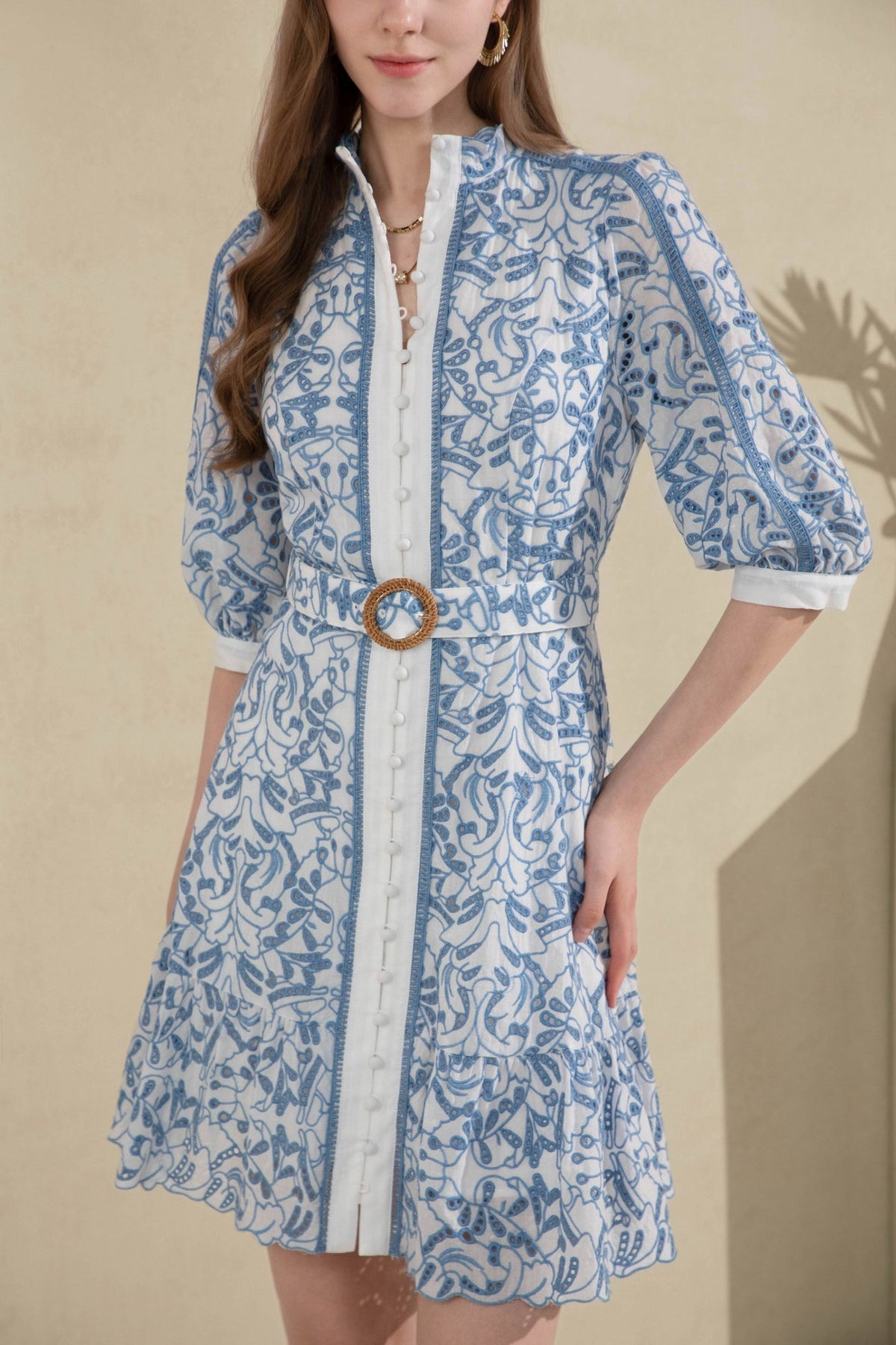 GDS | Naomi Belted Short Dress | Blue