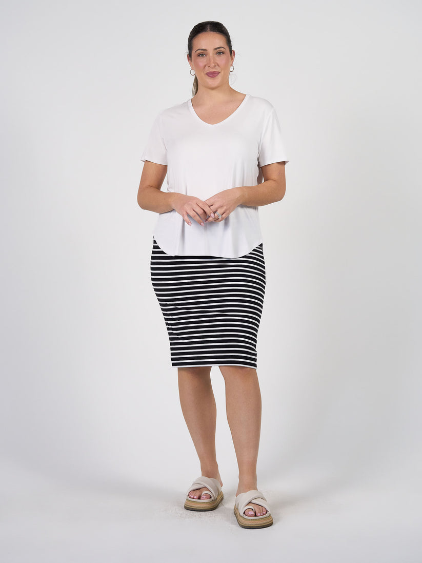 Lou Lou | Veronica V Neck Tee | White