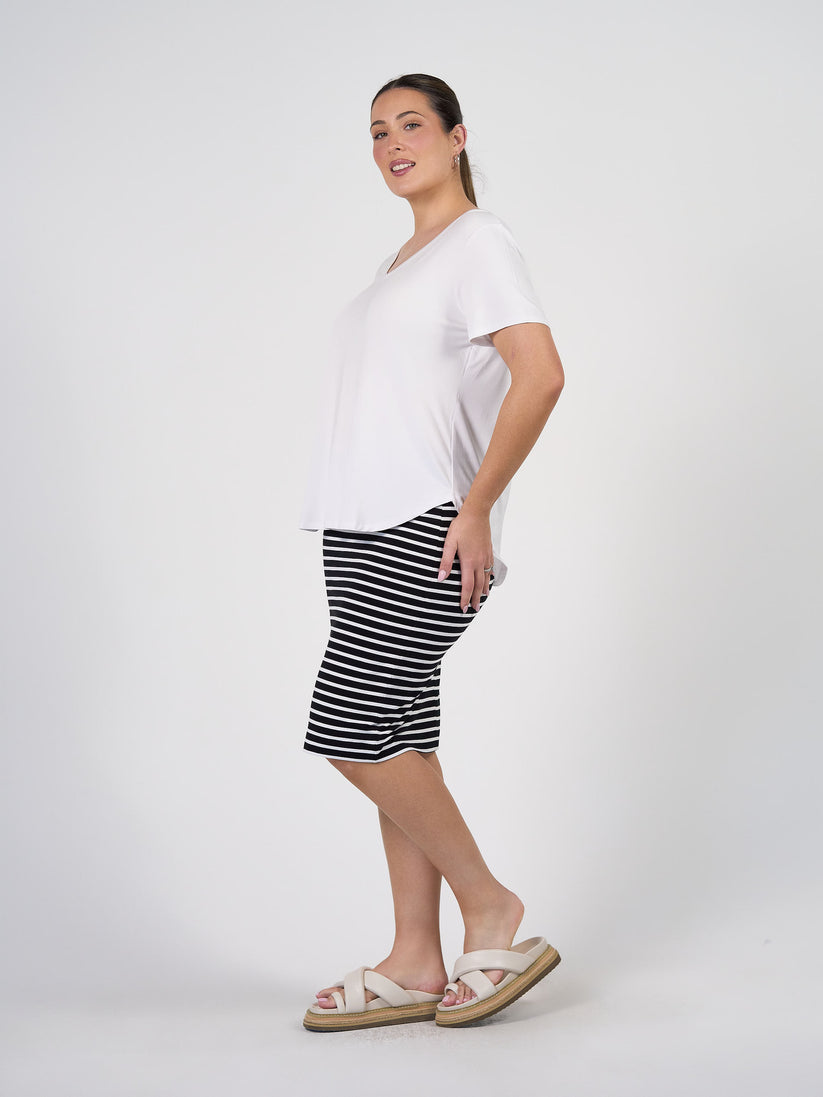 Lou Lou | Veronica V Neck Tee | White