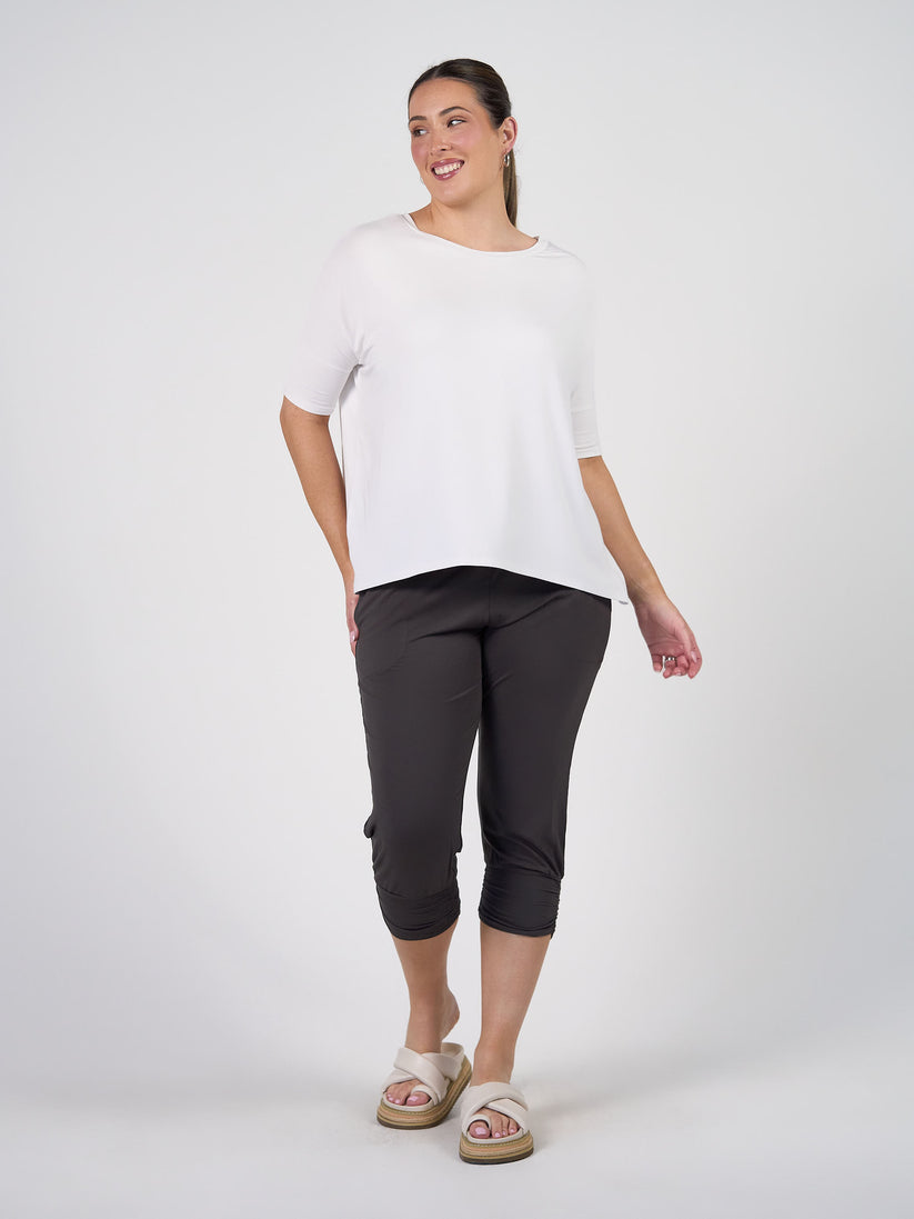 Lou Lou | Gina Slouched Bamboo Tee | White