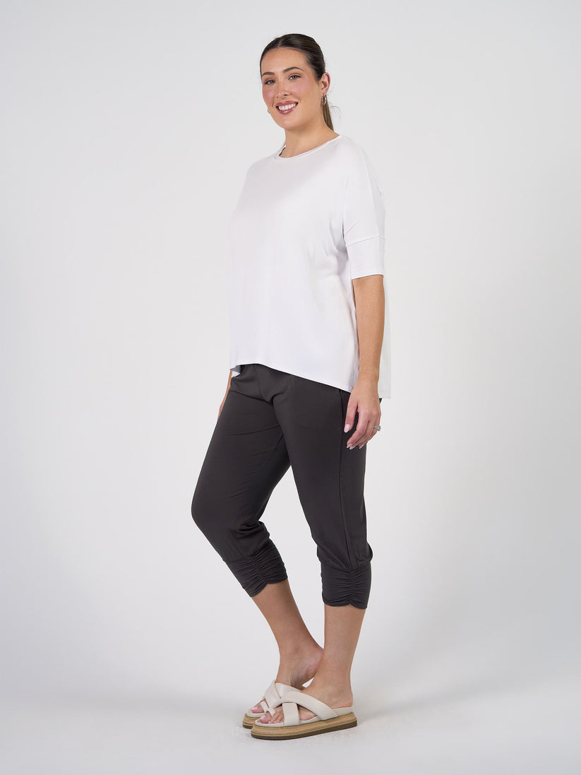 Lou Lou | Gina Slouched Bamboo Tee | White