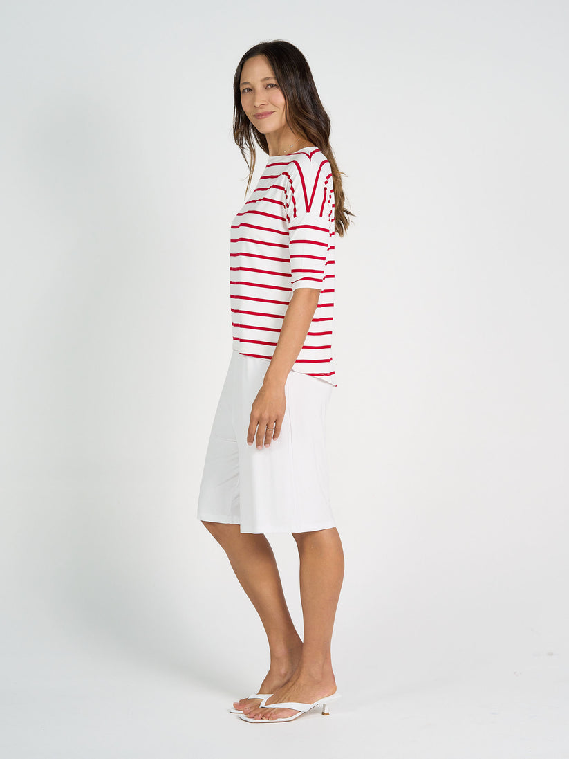 Lou Lou | Camila Bamboo Top | Lipstick &amp; White Stripe