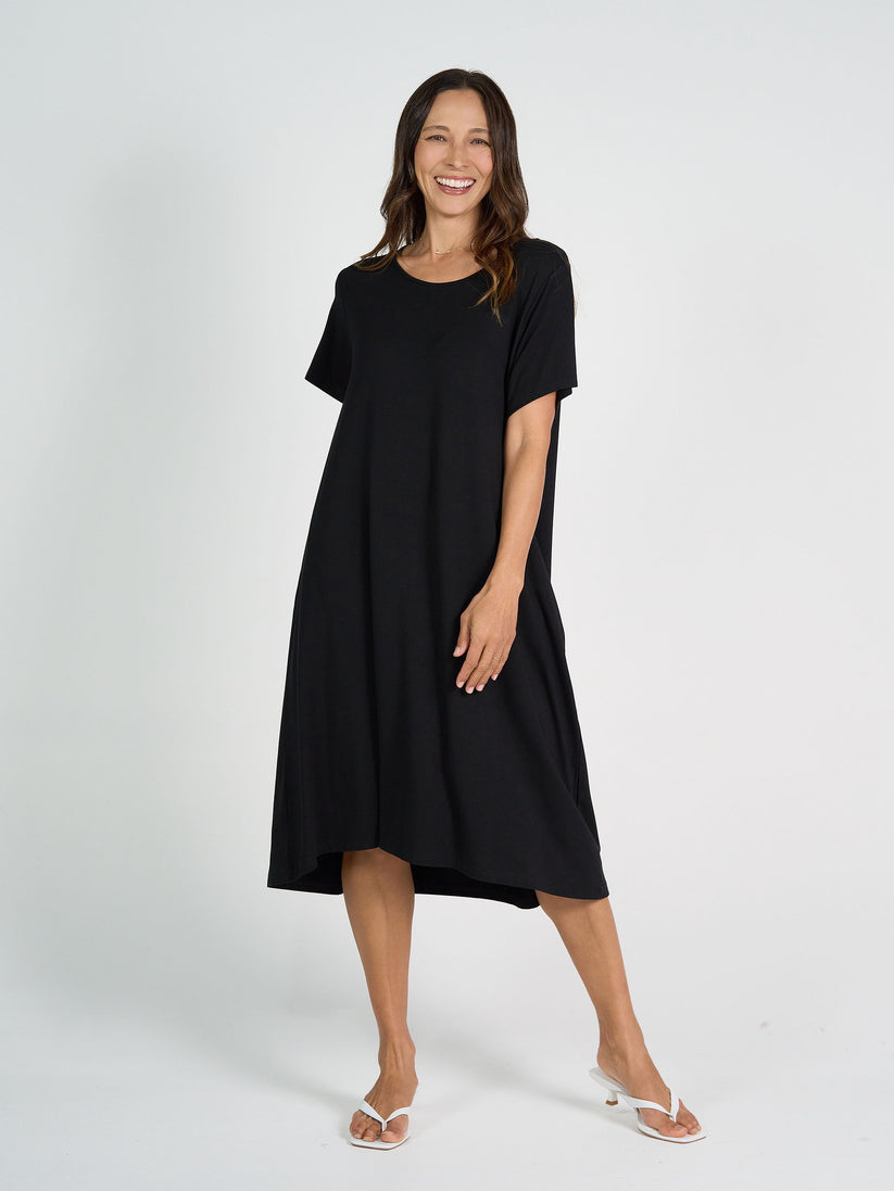 Lou Lou | Sade Bamboo Midi Dress | Black