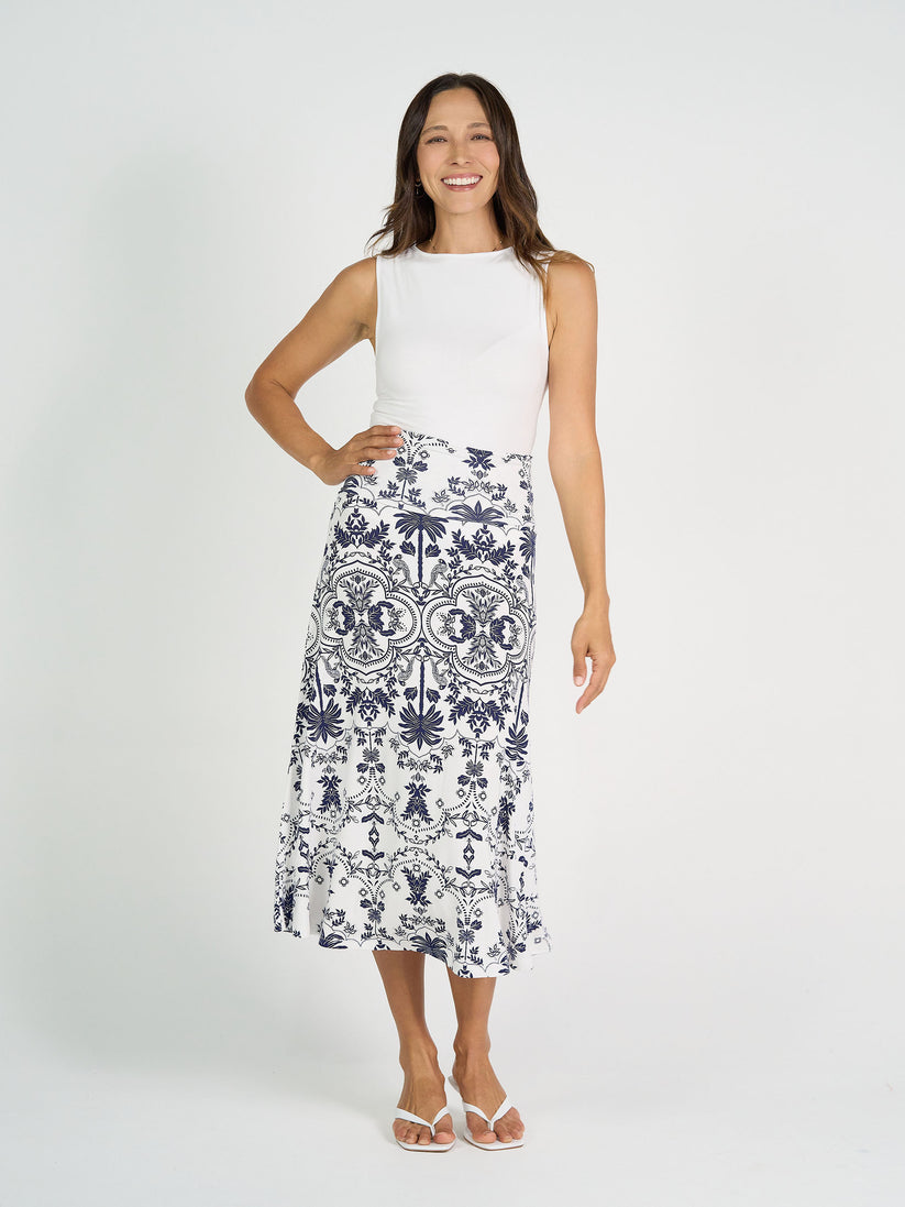 Lou Lou | Jackson Bamboo Maxi Skirt/Dress | Blue Palm