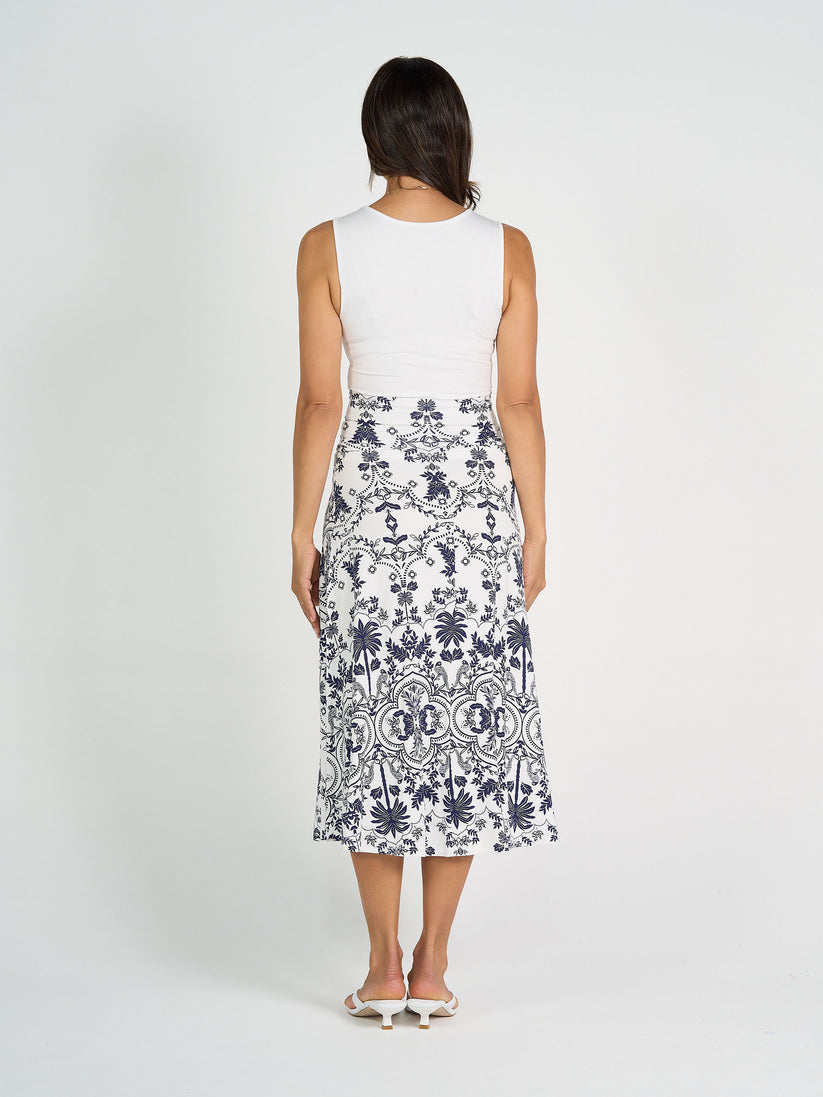 Lou Lou | Jackson Bamboo Maxi Skirt/Dress | Blue Palm