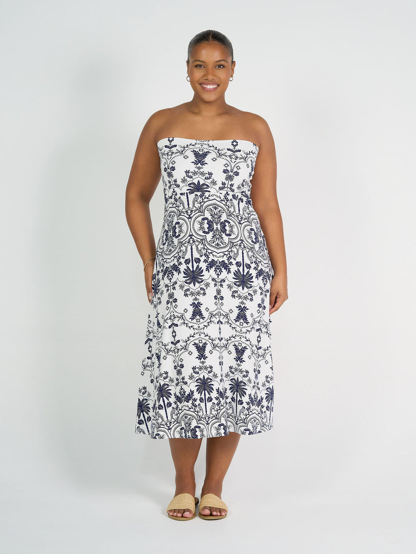 Lou Lou | Jackson Bamboo Maxi Skirt/Dress | Blue Palm