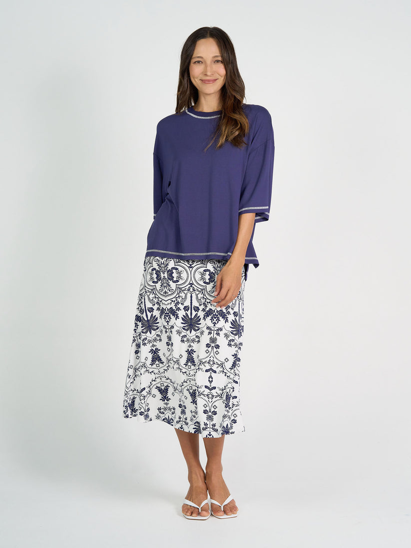 Lou Lou | Jackson Bamboo Maxi Skirt/Dress | Blue Palm