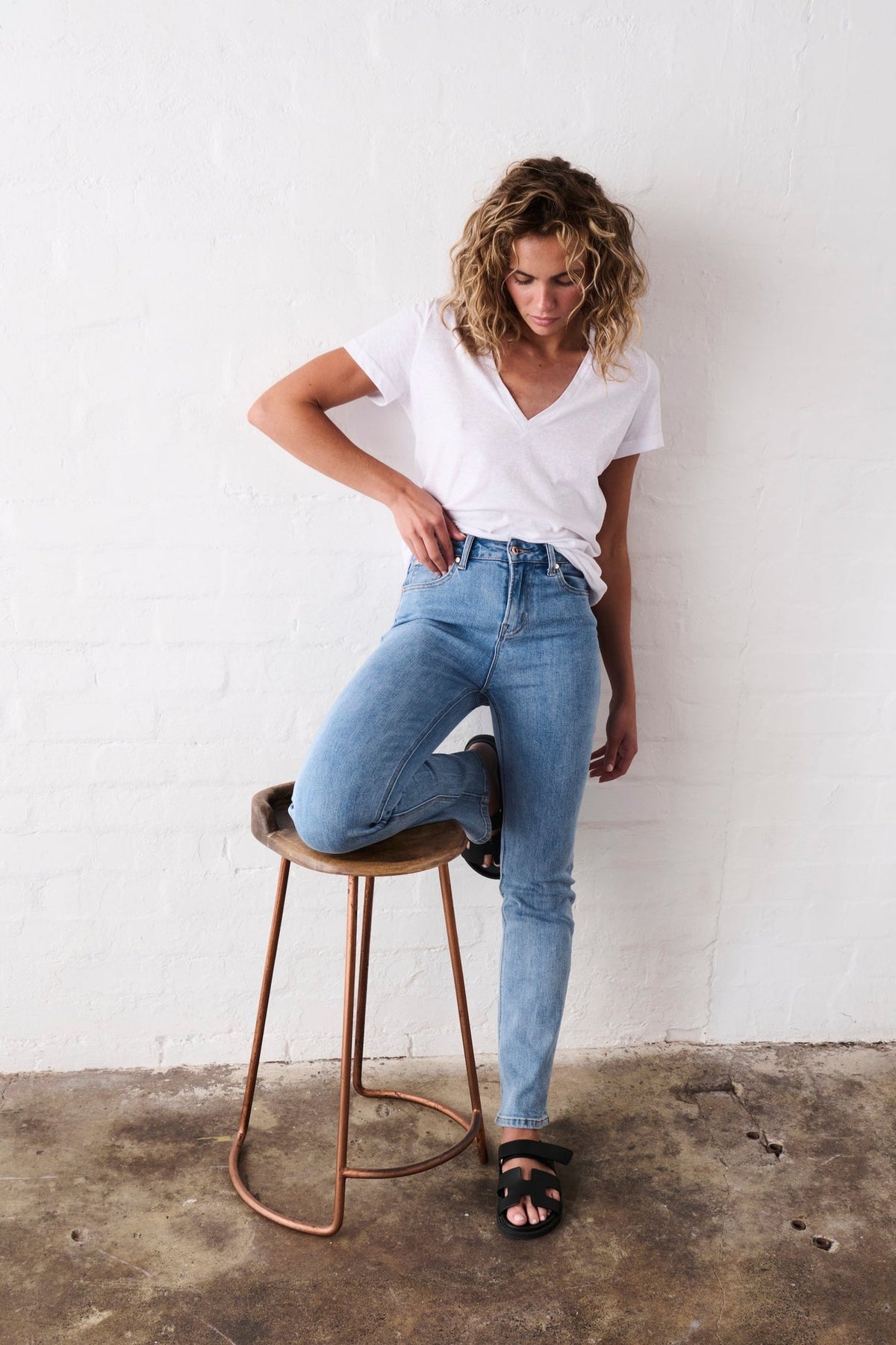 Kireina | Vacay Jean Long | 70s Blue