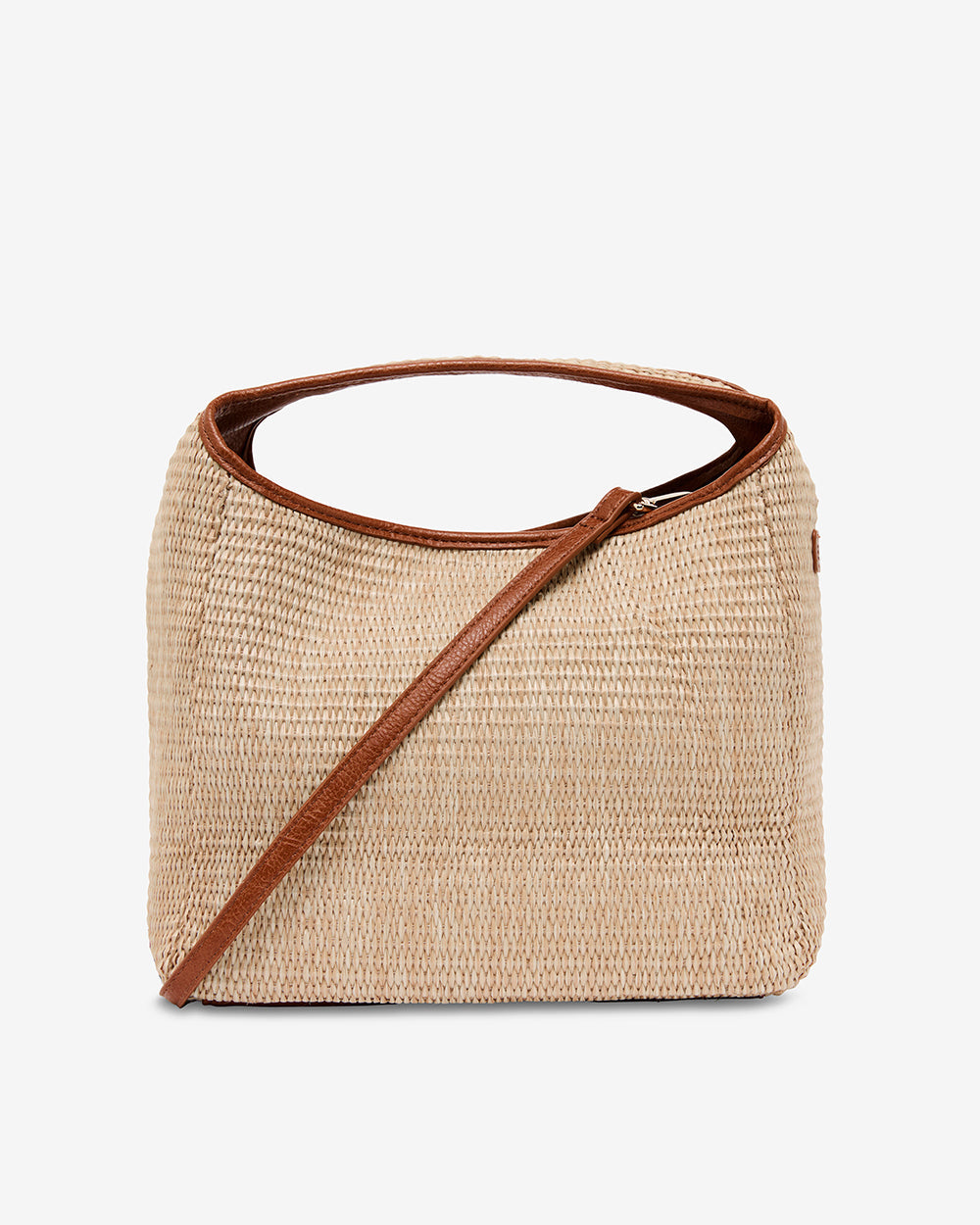 ELMS+KING | Linton Crossbody Bag | Tan Pebble With Natural Weave