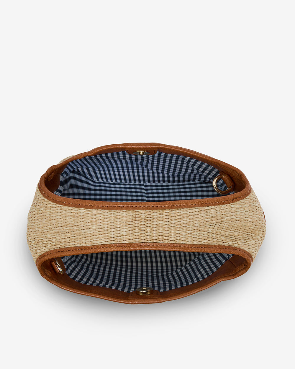 ELMS+KING | Linton Crossbody Bag | Tan Pebble With Natural Weave
