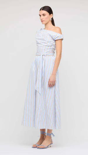 Staple The Label | Marcella Maxi Skirt | Blue/Brown Stripe