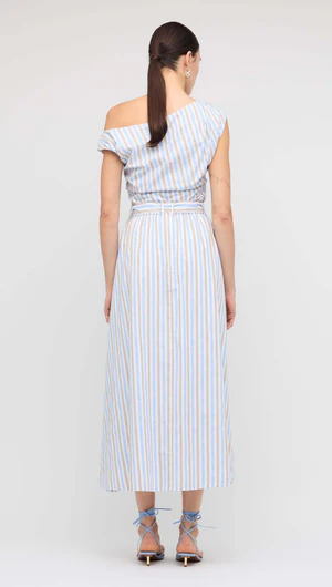 Staple The Label | Marcella Maxi Skirt | Blue/Brown Stripe