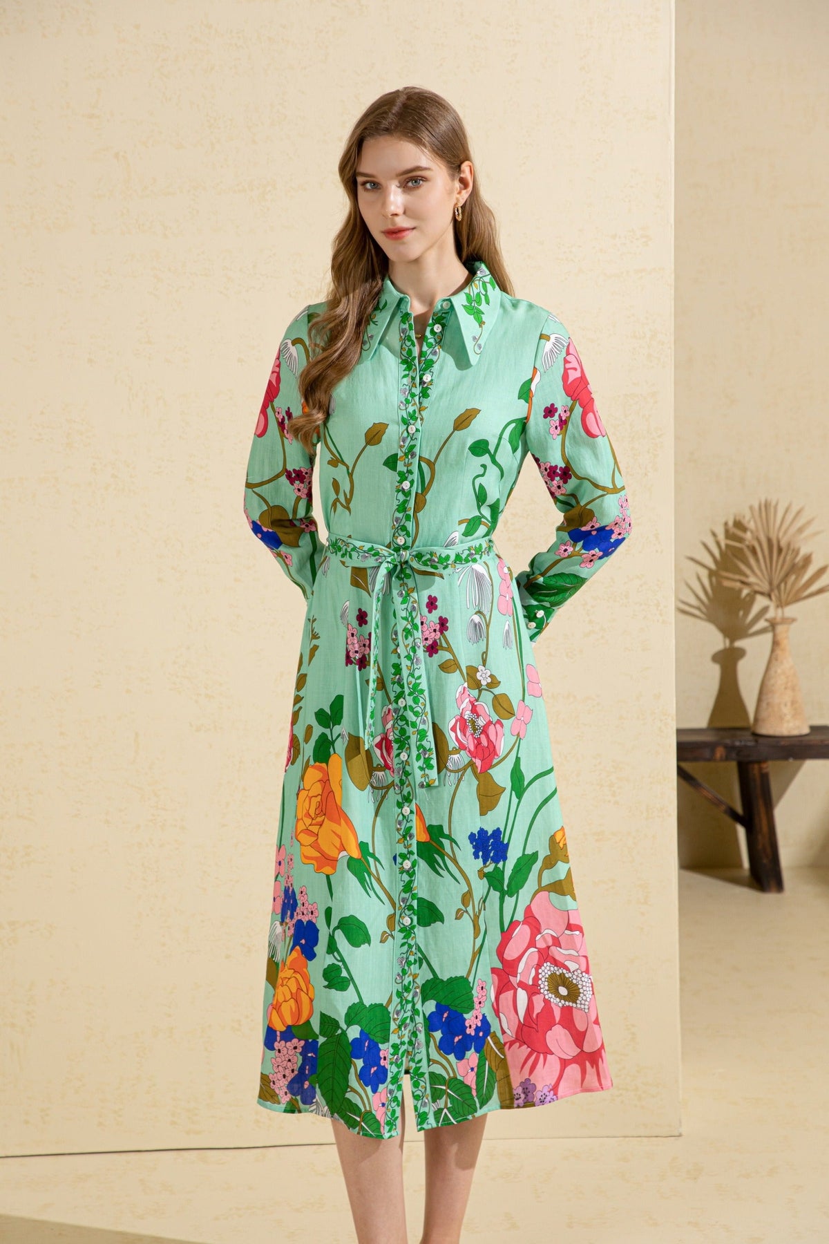 GDS | Lias Printed Dress | Green Print