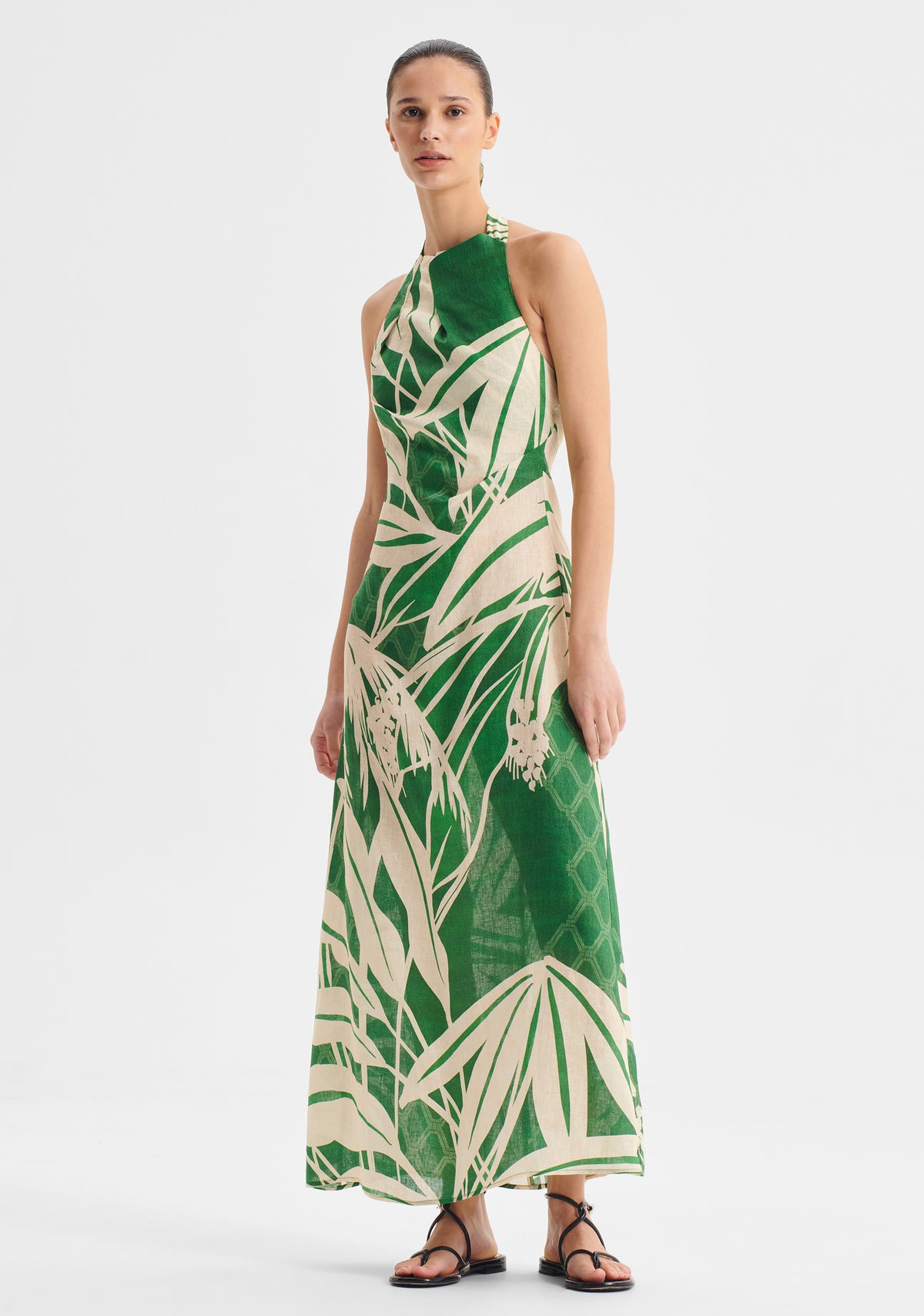 Morrison | Sorrento Linen Halter Dress | Print