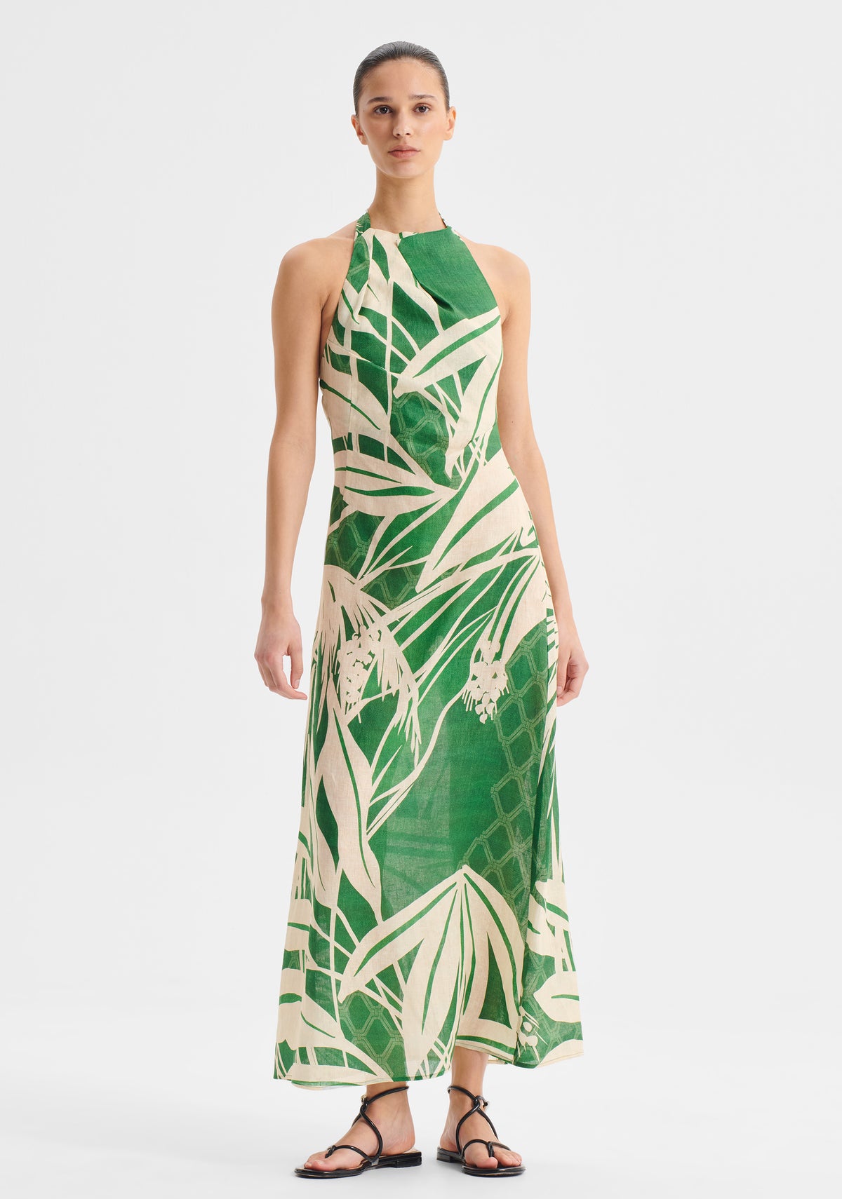 Morrison | Sorrento Linen Halter Dress | Print