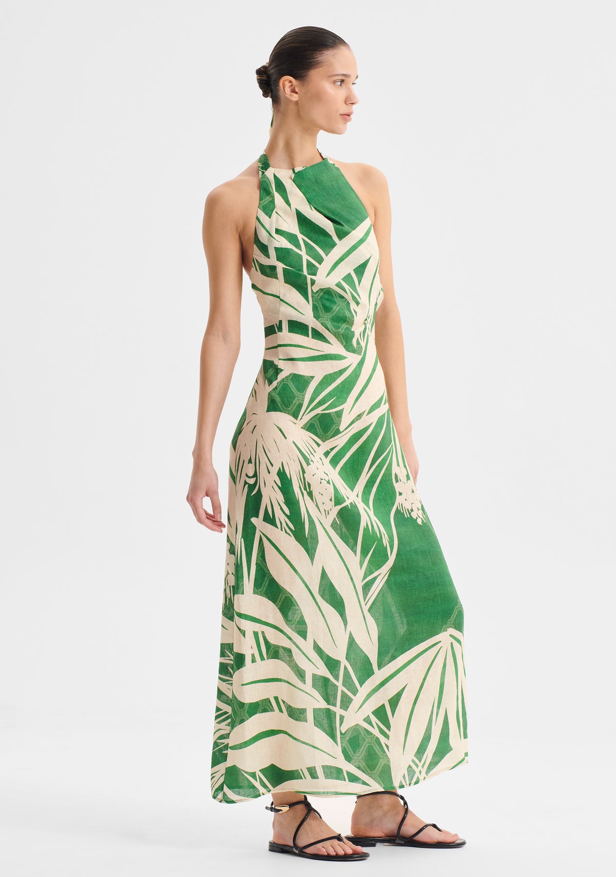 Morrison | Sorrento Linen Halter Dress | Print