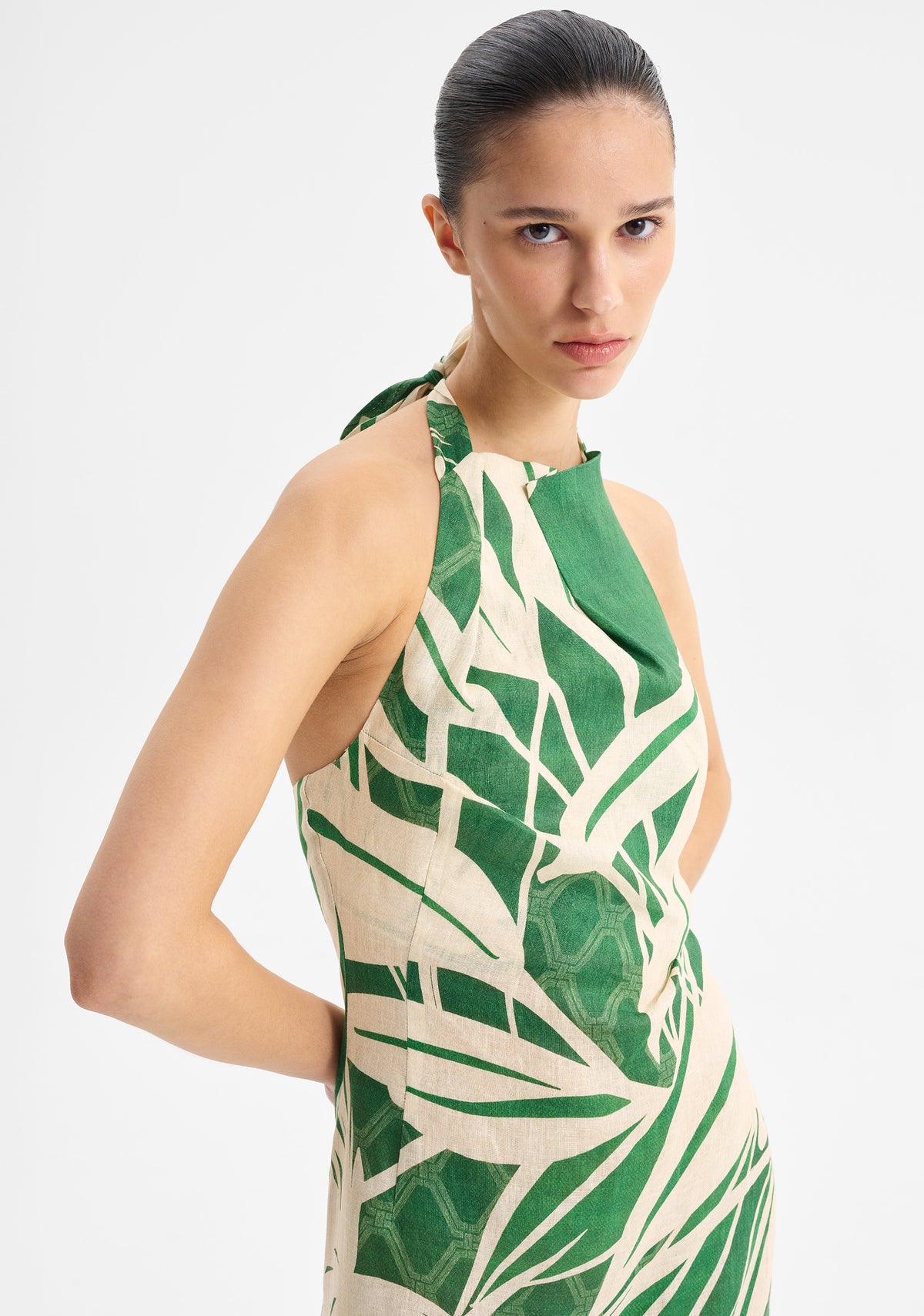 Morrison | Sorrento Linen Halter Dress | Print