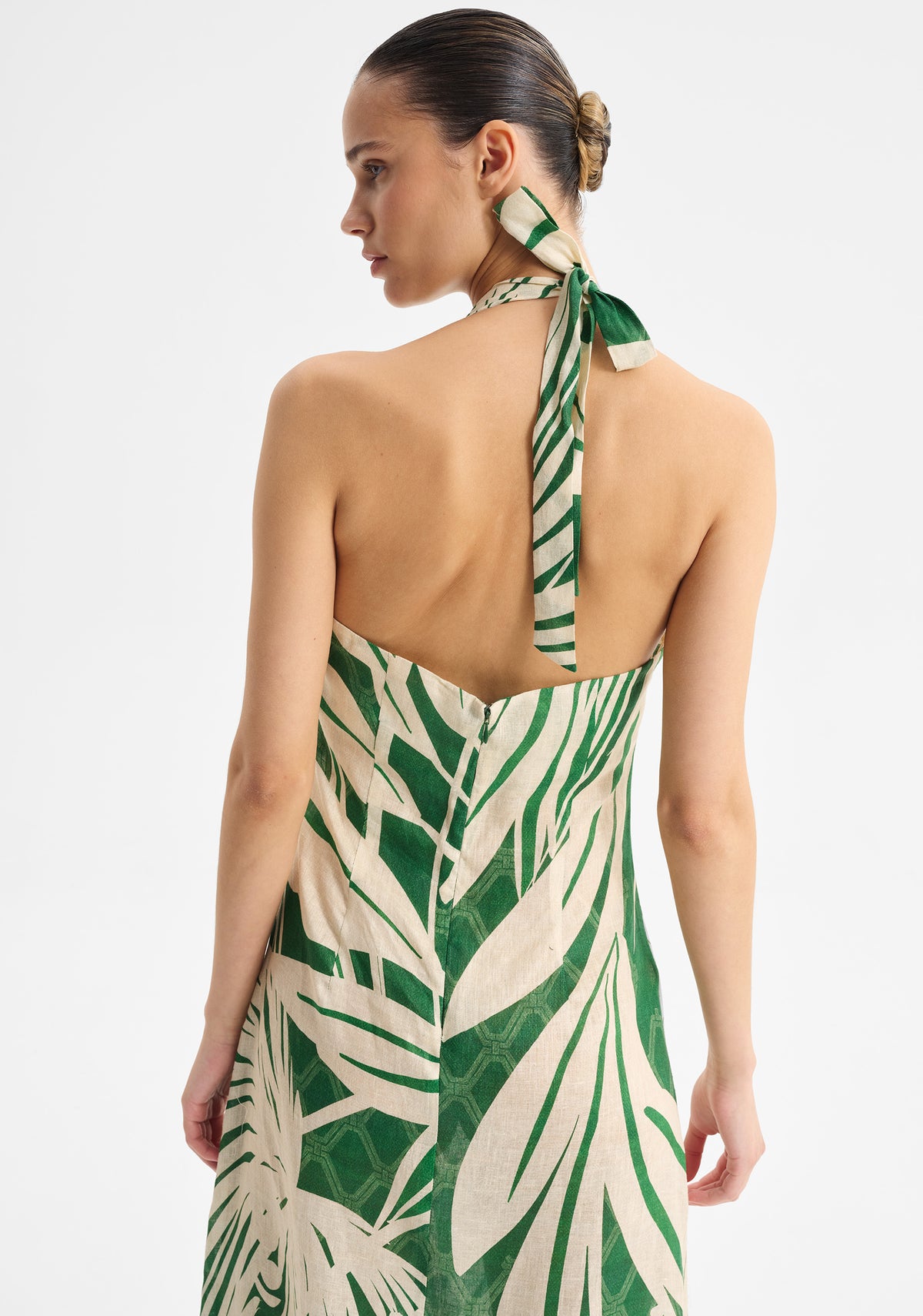Morrison | Sorrento Linen Halter Dress | Print