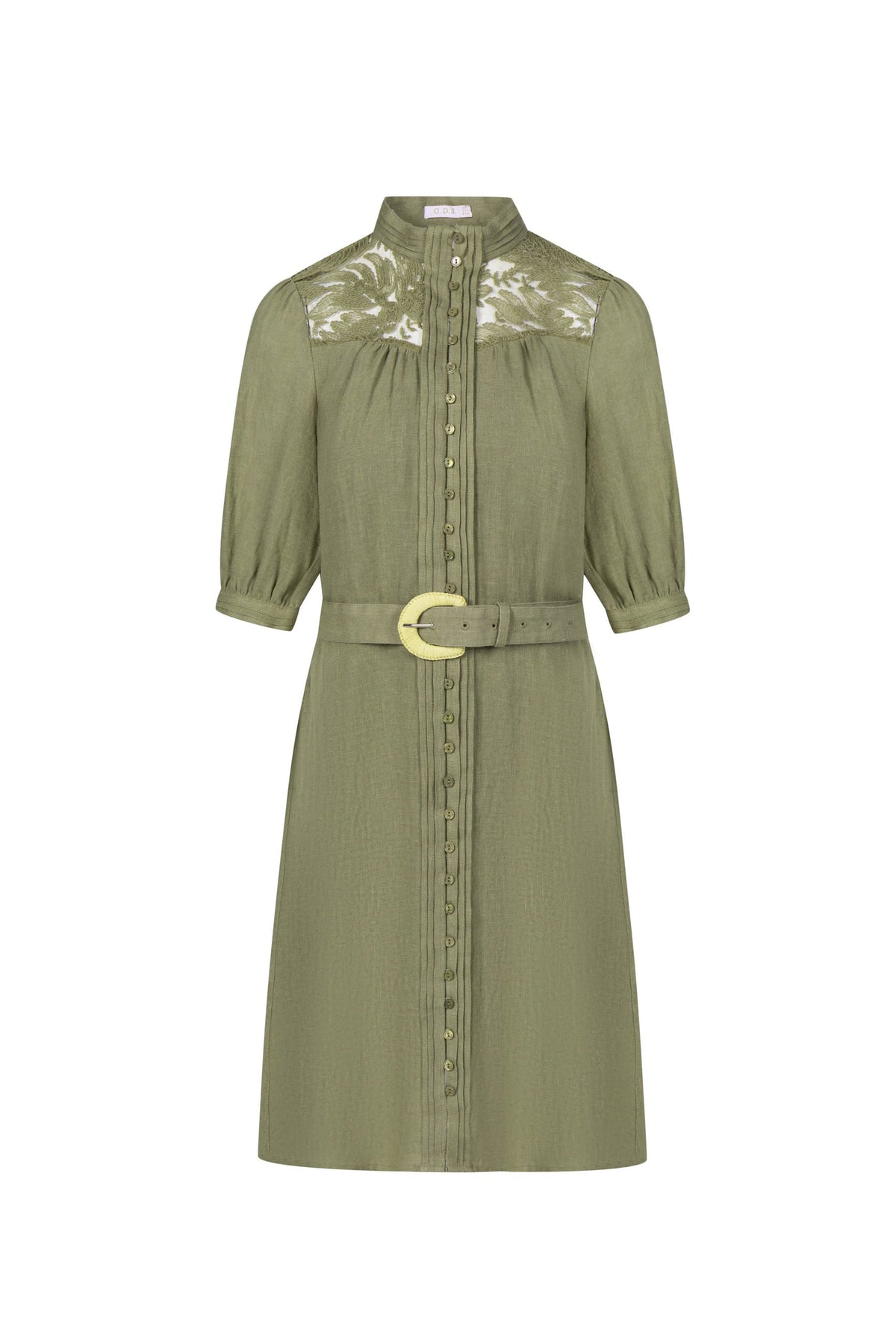 GDS | Ila Lace Short Sleeves Short Dress | Khaki