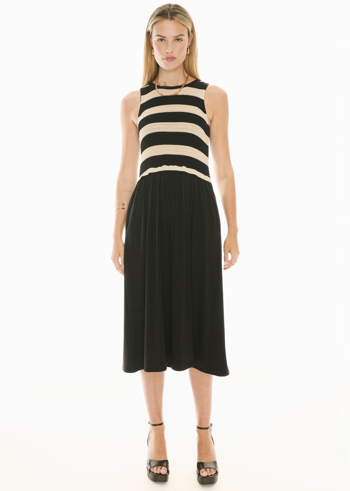 POL | Bonde Dress Knit | Black/Ivory