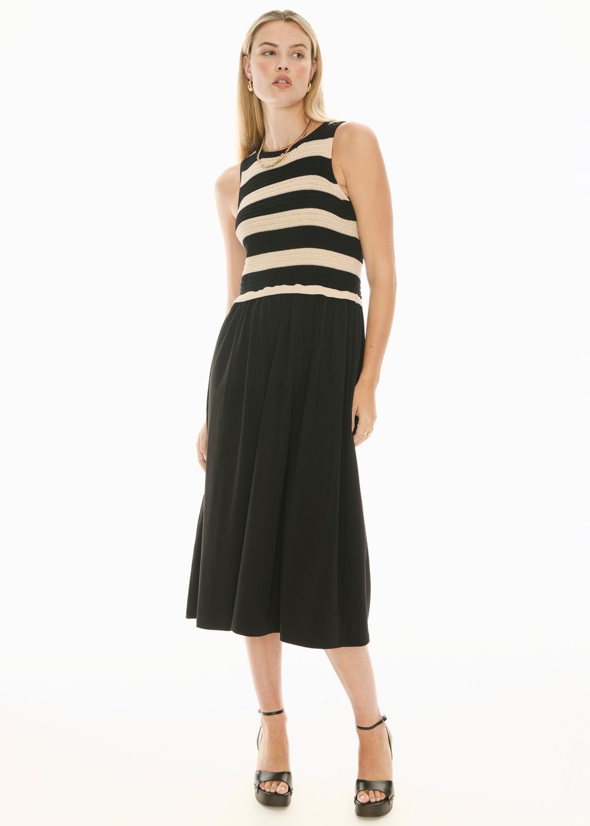 POL | Bonde Dress Knit | Black/Ivory
