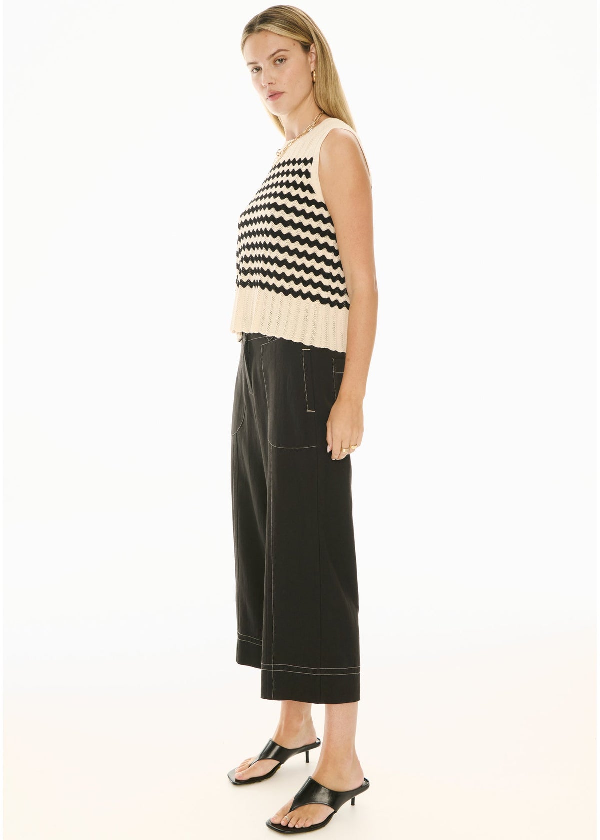 POL | Bonde Tank Knit | Ivory/Black