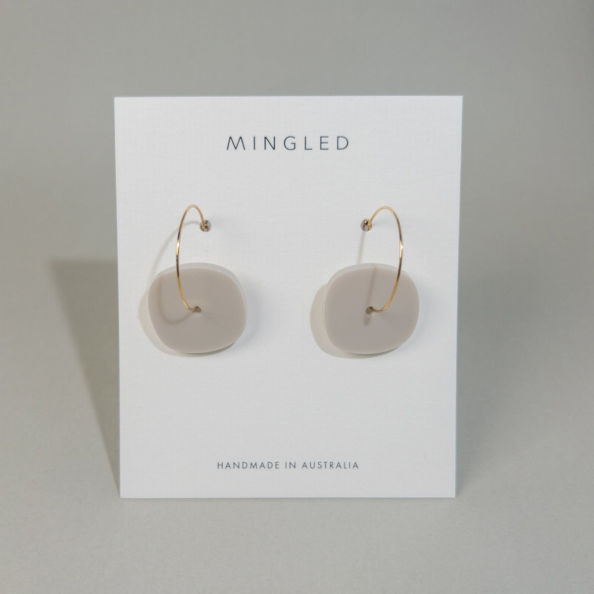 Mingled | Aura Hoops | Ivory Beige
