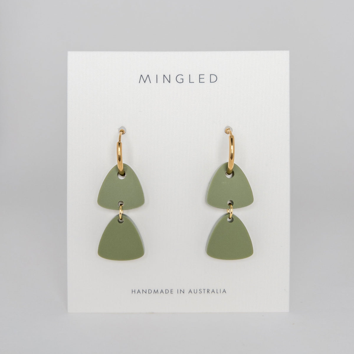 Mingled | Freya Huggie Dangle | Olive Green