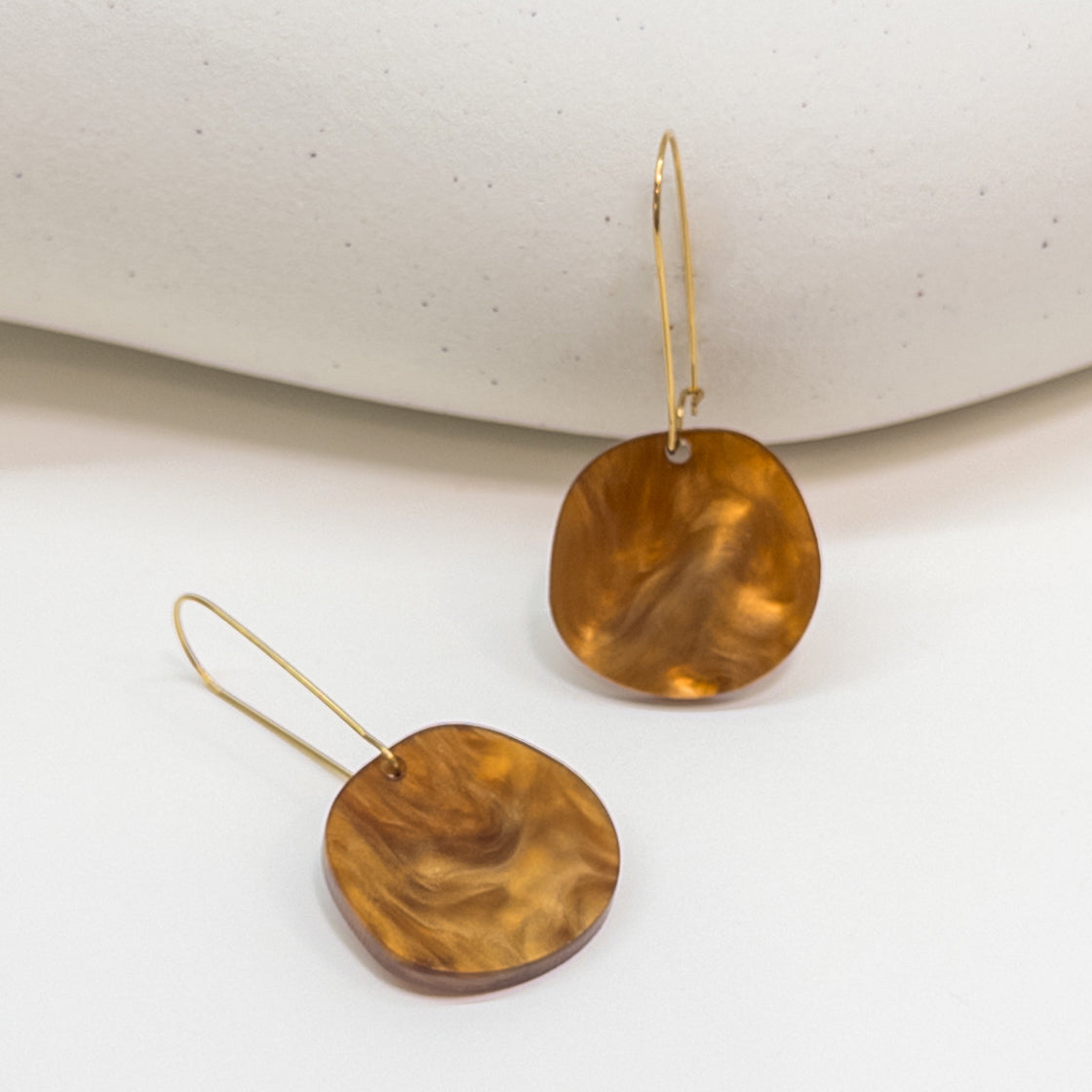 Mingled | Organic Dangle Earrings | Caramel