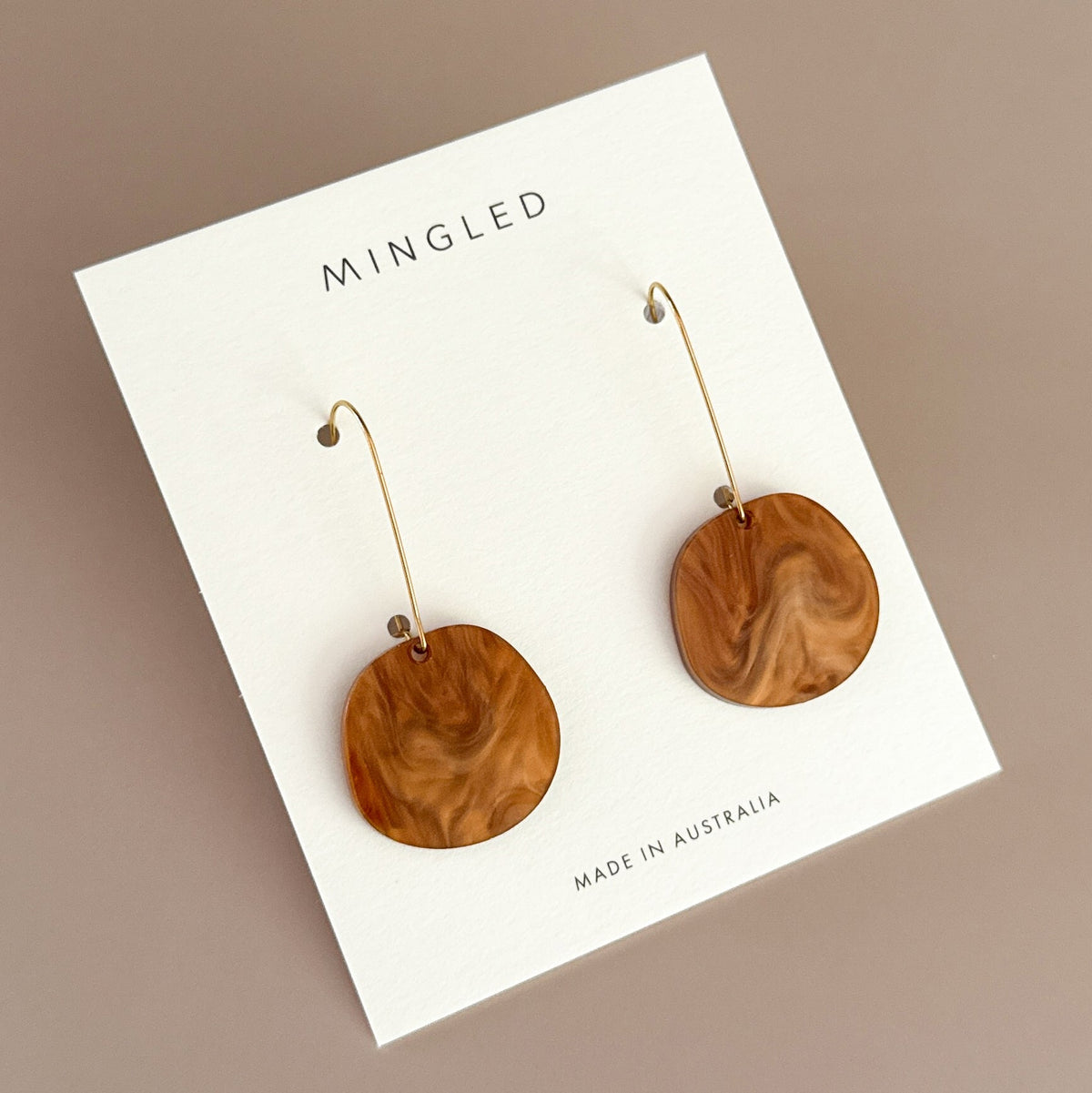 Mingled | Organic Dangle Earrings | Caramel