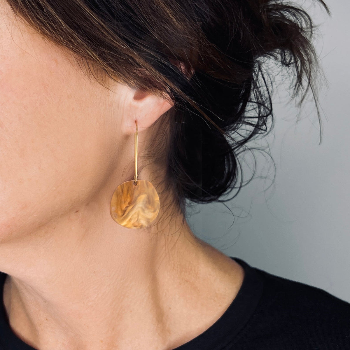 Mingled | Organic Dangle Earrings | Caramel