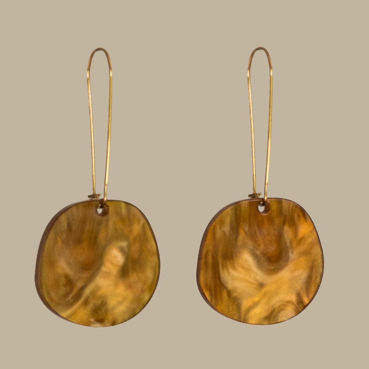 Mingled | Organic Dangle Earrings | Caramel