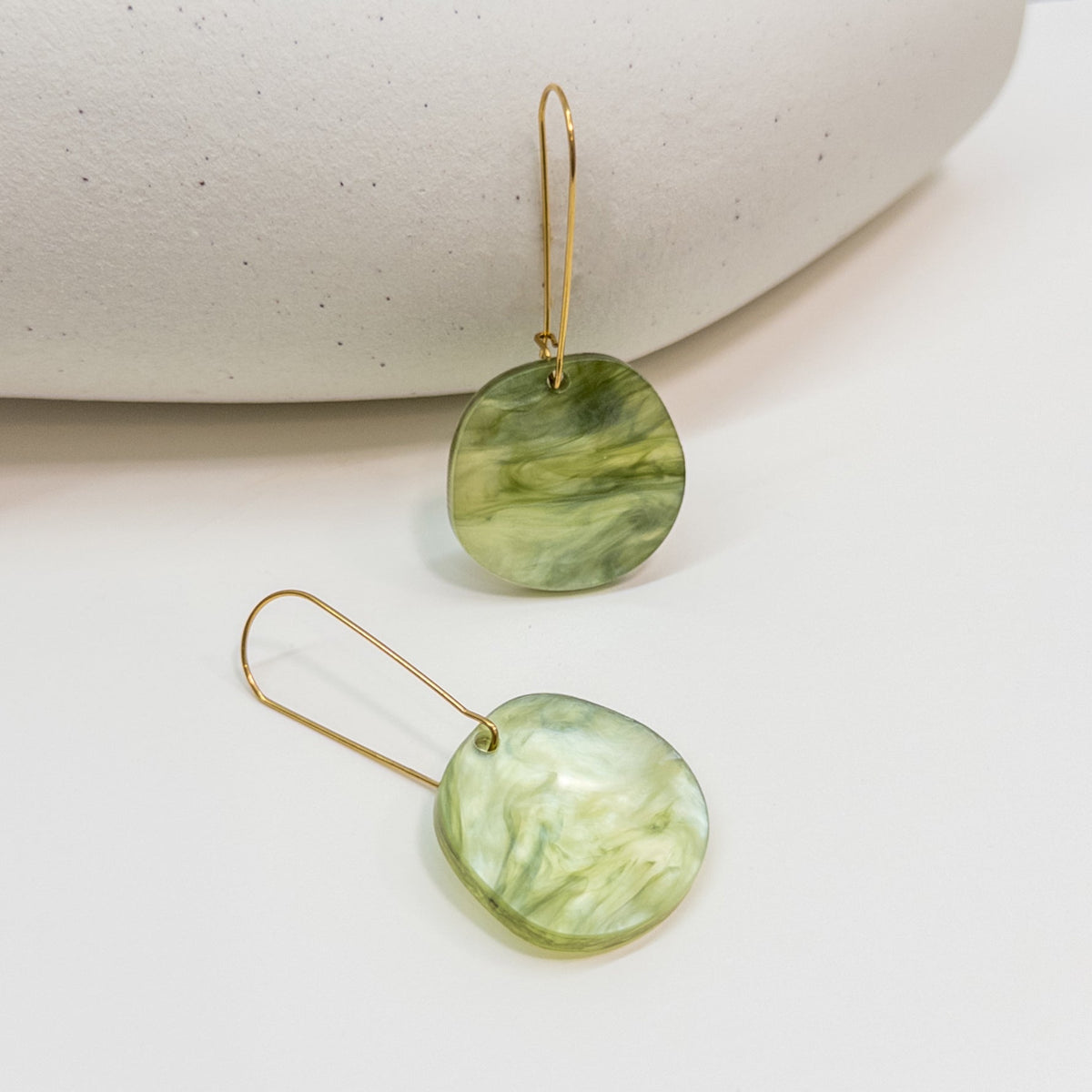 Mingled | Organic Dangle Earrings | Moss