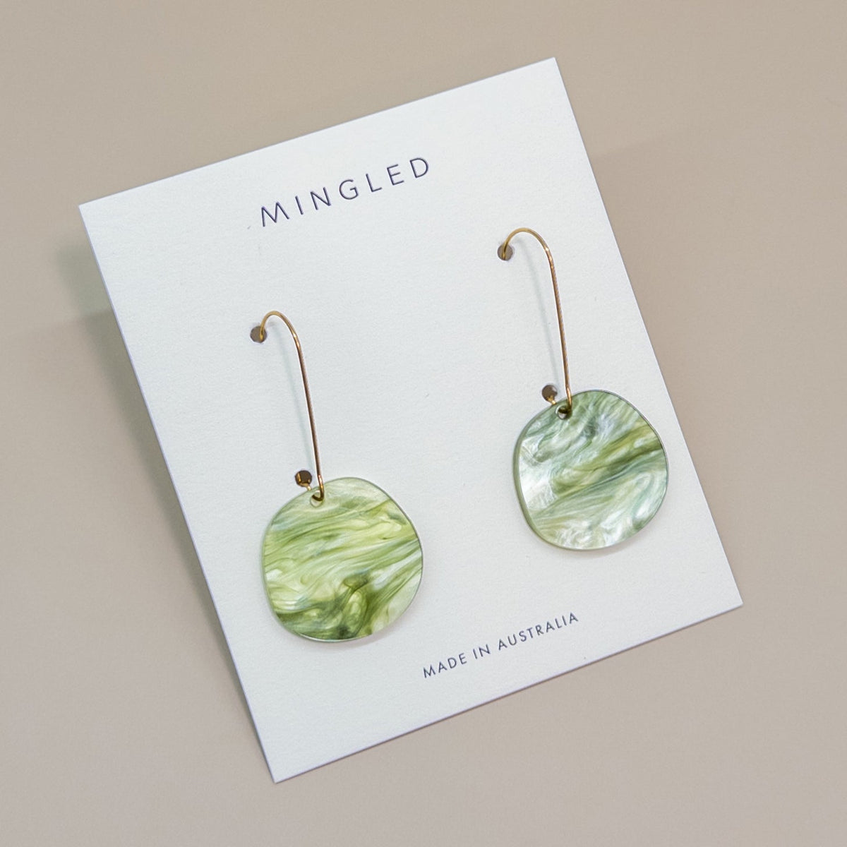 Mingled | Organic Dangle Earrings | Moss