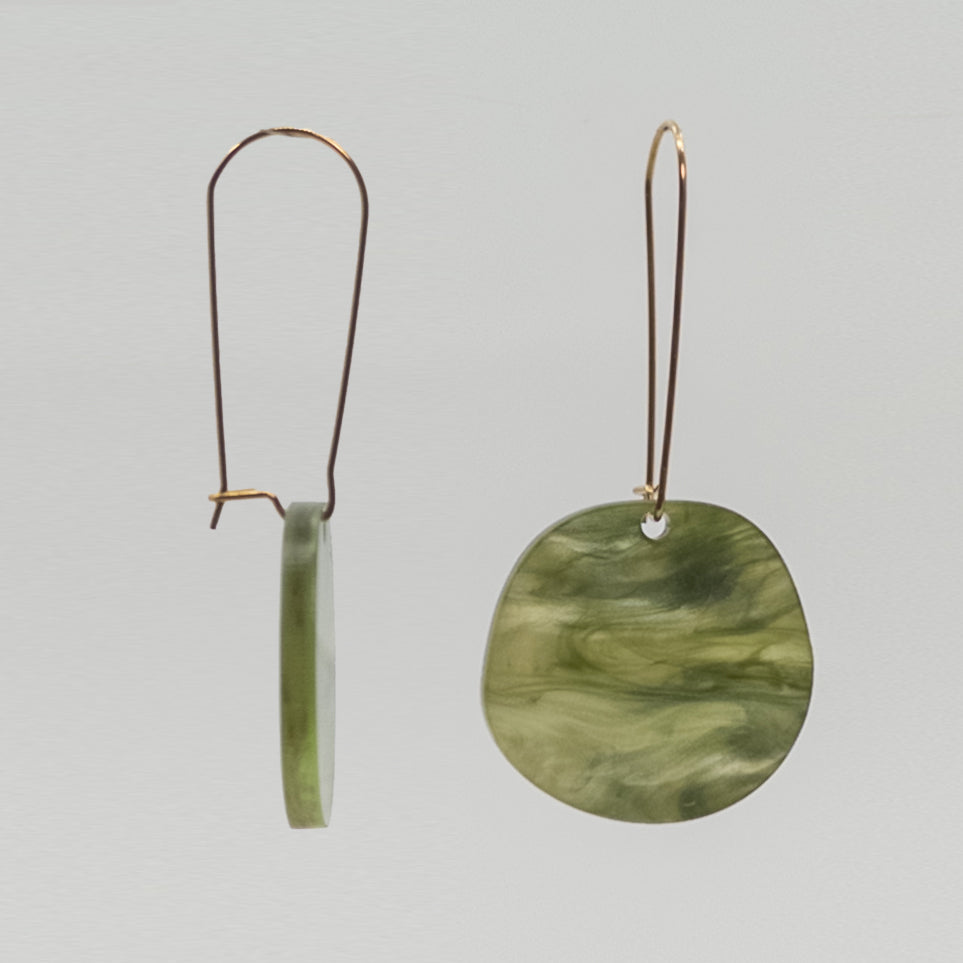 Mingled | Organic Dangle Earrings | Moss