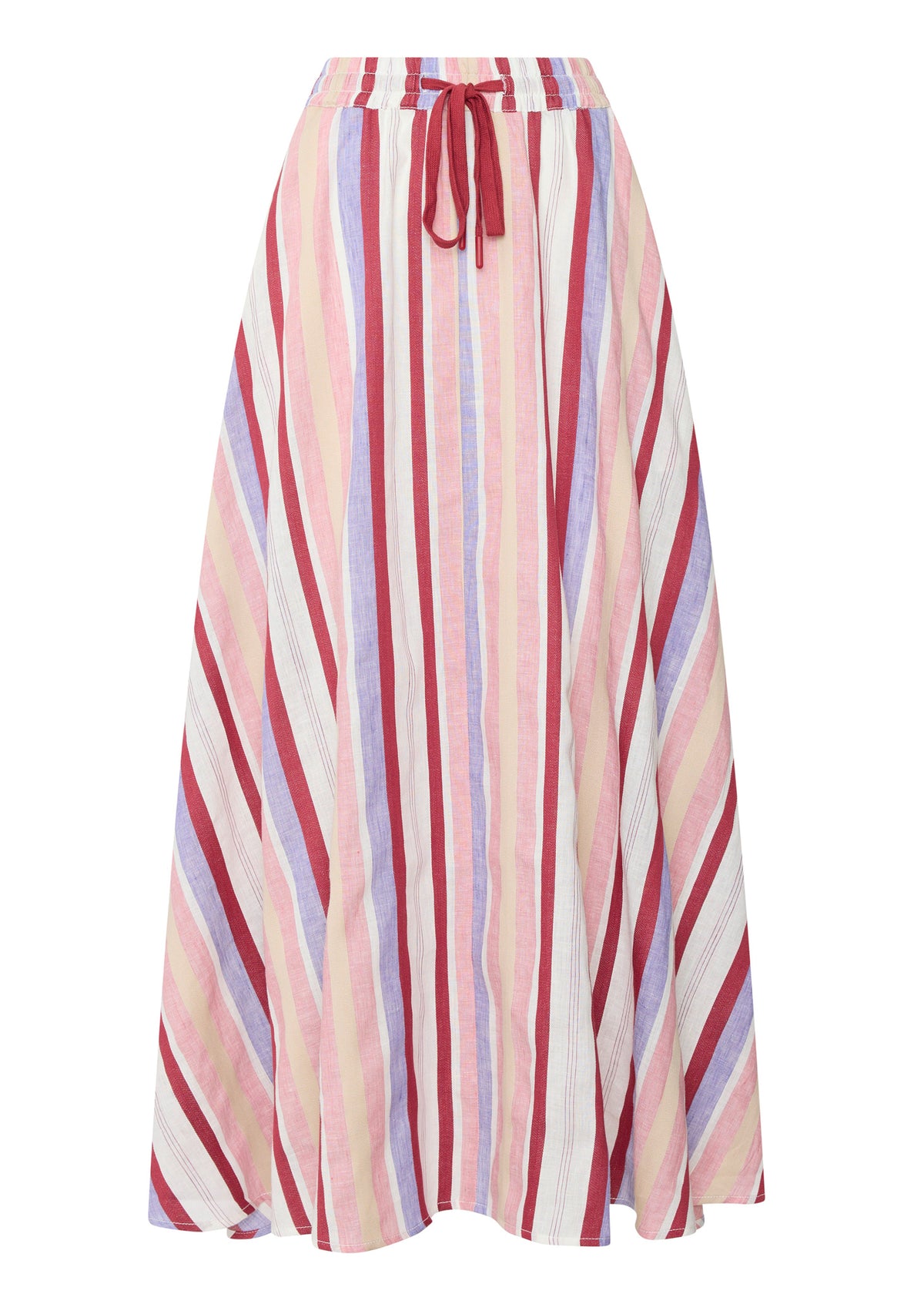 POL | Kai Drawcord Skirt | Red Multistripe