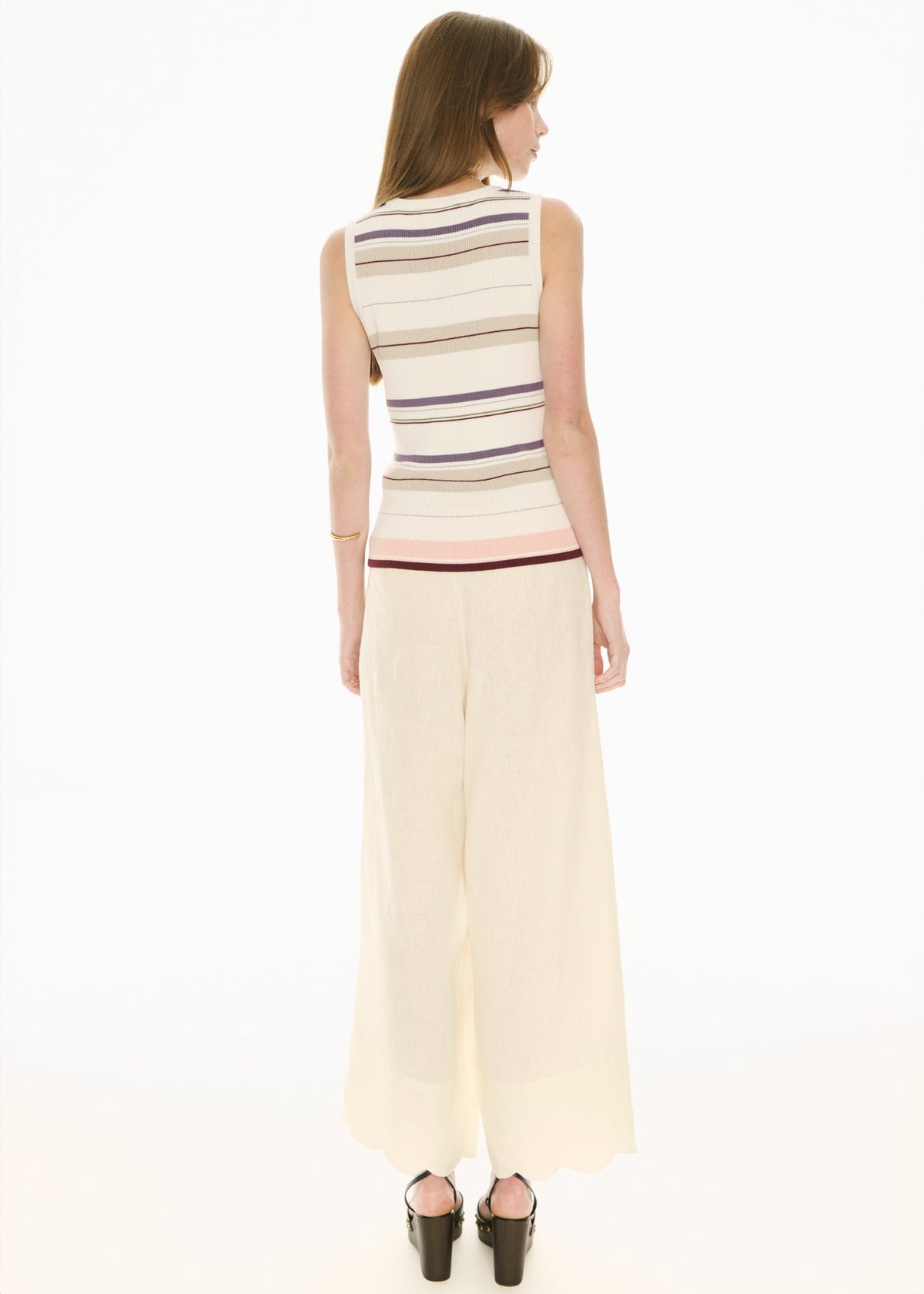 POL | Fey Ribbed Tank | Ivory Multi