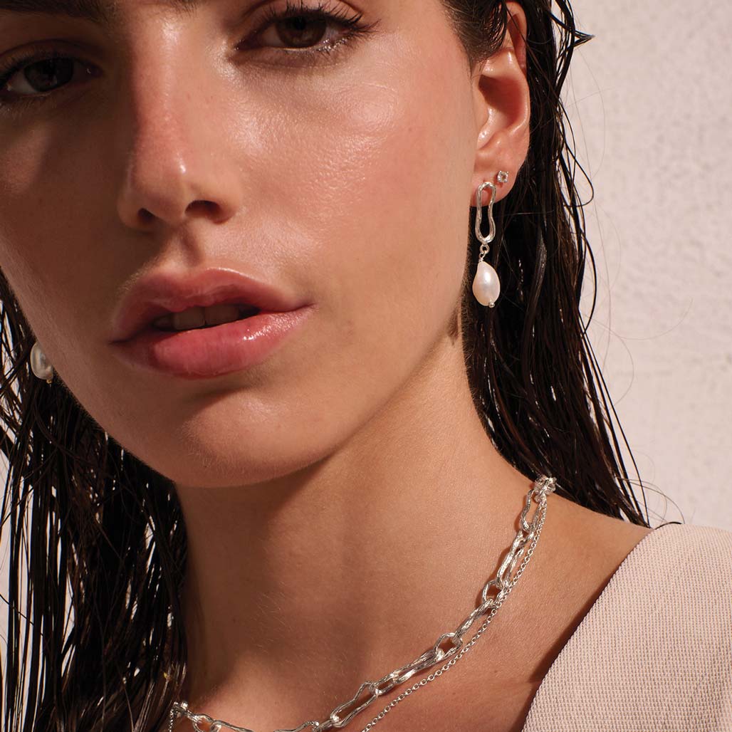 Murkani | Eterna | Baroque Pearl Earrings | Sterling Silver