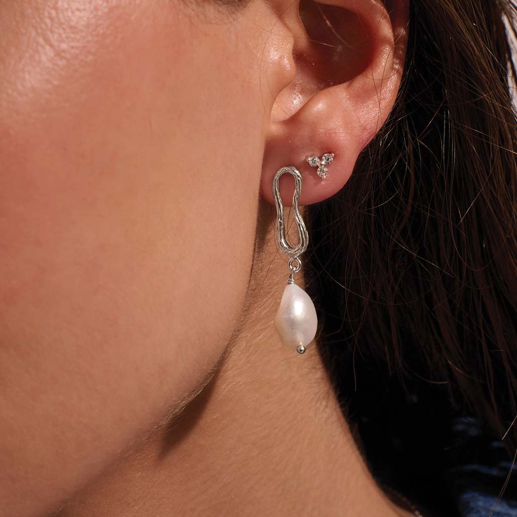 Murkani | Eterna | Baroque Pearl Earrings | Sterling Silver