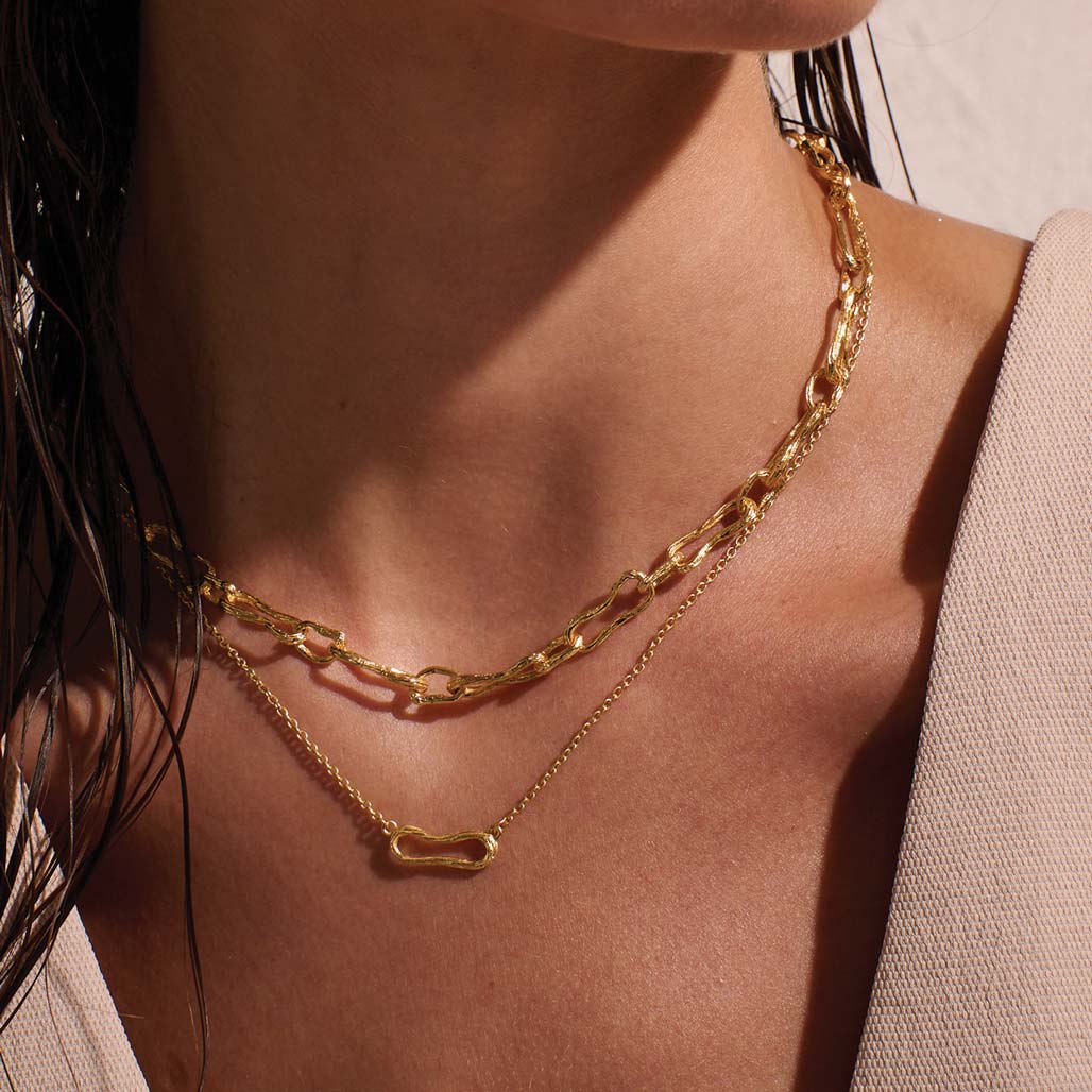 Murkani | Eterna | Single Link Necklace | 18KT Yellow Gold Plate