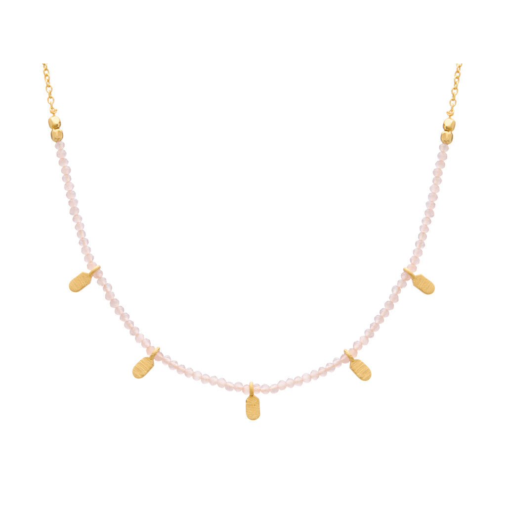 Murkani | Rose Quartz Choker | 18KT Yellow Gold Plate