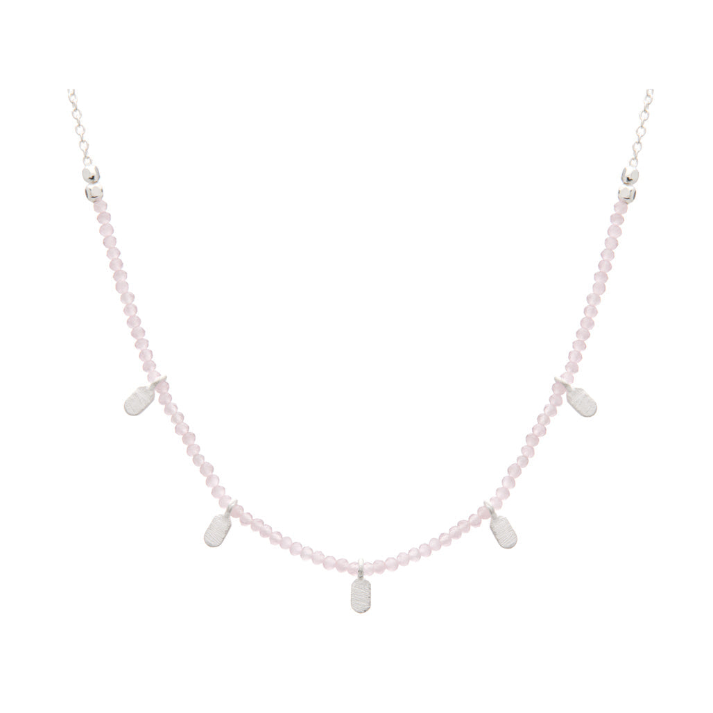 Murkani | Rose Quartz Choker | Sterling Silver