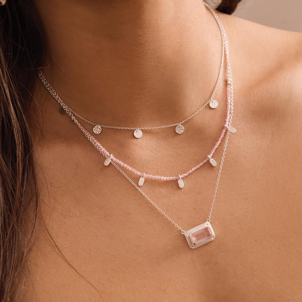 Murkani | Rose Quartz Choker | Sterling Silver