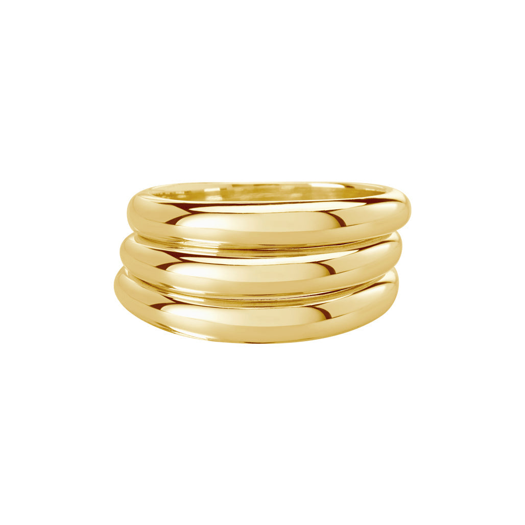 Murkani | Vintage Wave Ring (Set of 3) | Gold