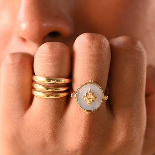 Murkani | Vintage Wave Ring (Set of 3) | Gold