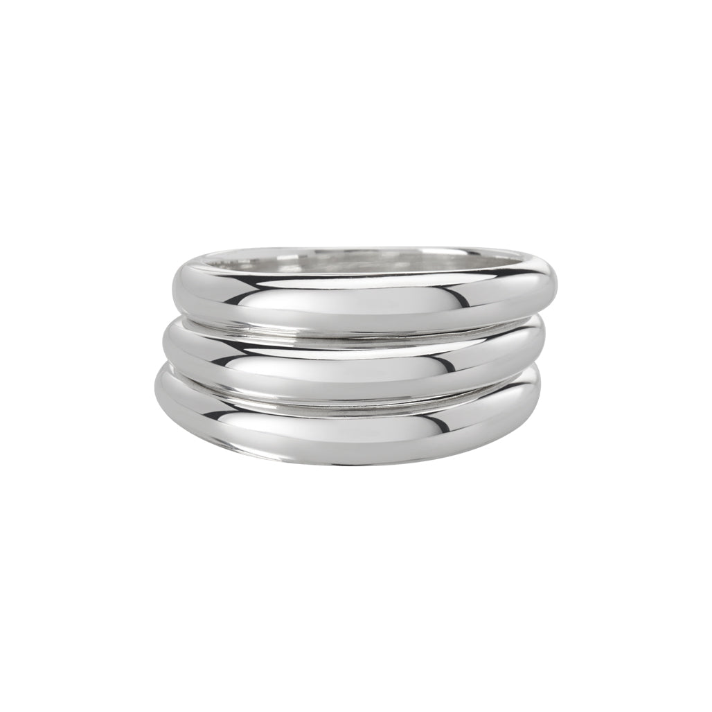 Murkani | Vintage Wave Ring (Set of 3) | Sterling Silver