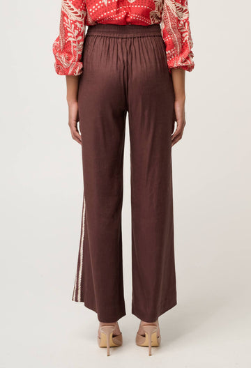 Once Was | Liora Linen Viscose Stretch Rope Pant | Rustic Twine